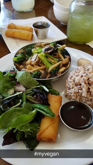 Mixed vegetables w/brown rice at My Vegan in Los Angeles