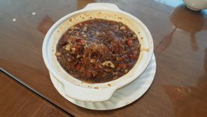 Chanterelle vermicelli casserole at Amrita in Shanghai