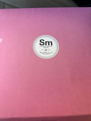 Pretty pink boxes...  at Strange Matter Coffee - Eastside in Lansing