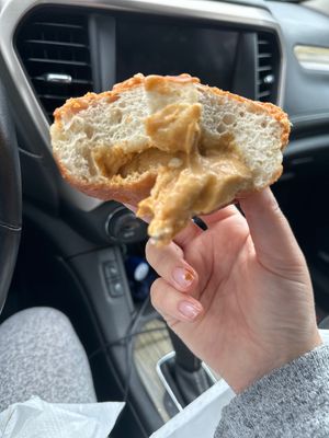 Look at all that yummy filling… must try!!!!  at Strange Matter Coffee - Eastside in Lansing