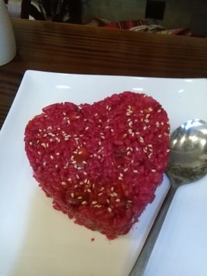 Beetroot risotto at Sanwei Shu Wu - Veggie House in Shanghai