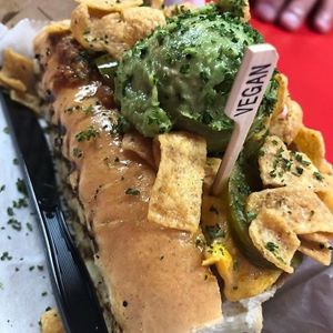 Vegan Frito Pie Dog at The Dogfather in San Antonio