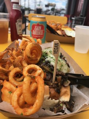 Cold local beer and fresh ingredients! at The Dogfather in San Antonio