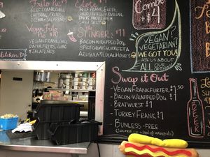 Vegan options on their menu at The Dogfather in San Antonio