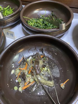Eggplant and greens   at Han Gwa Chae - 한과채 in Seoul