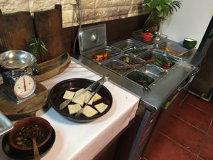 Rice cake and different types of kimchi  at Han Gwa Chae - 한과채 in Seoul