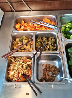 Buffet section with pickles at Han Gwa Chae - 한과채 in Seoul