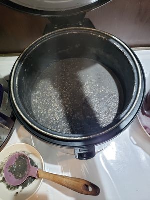 Black sesame porridge is so good with all the pickled vegetables. at Han Gwa Chae - 한과채 in Seoul