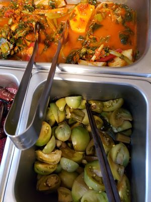 My first time eating pickled tomatoes?? It is crispy n crunchy. at Han Gwa Chae - 한과채 in Seoul