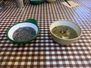 tofu and plain grain dish, starters. at Han Gwa Chae - 한과채 in Seoul