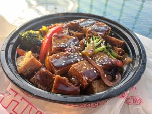 Sesame tofu at South Beach Togo & Catering in Nags Head