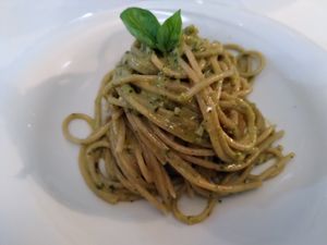 Pistachio pesto pasta at Hotel Ristorante Onda Azzurra in Albisola Superiore