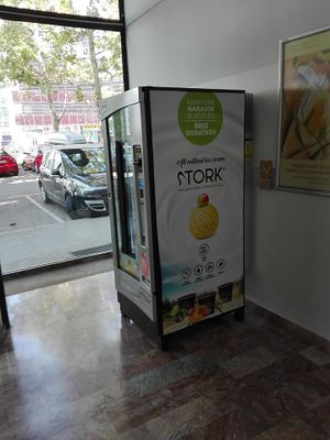 Ice cream machine with Stork ice cream.

Photo by: ‎Katarina K. on Facebook at Zdravstveni dom dr. Adolfa Drolca in Maribor