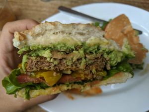 This is the best burger I've had in Ecuador! at Donde Gopal in Quito