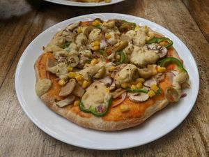 Yummy pizza too! at Donde Gopal in Quito