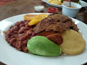 Colombian plate. One of my favorite dishes here. at Donde Gopal in Quito