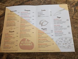 Menu at Donde Gopal in Quito