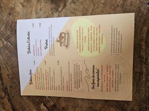 Menu at Donde Gopal in Quito