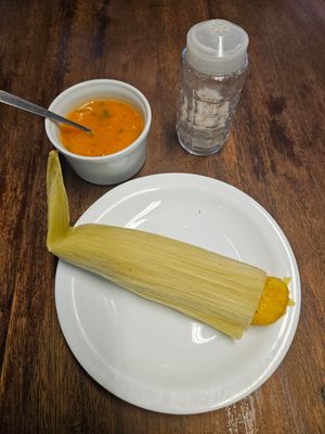 Humita vegana at Donde Gopal in Quito