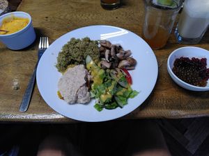 Menu with dessert at Donde Gopal in Quito