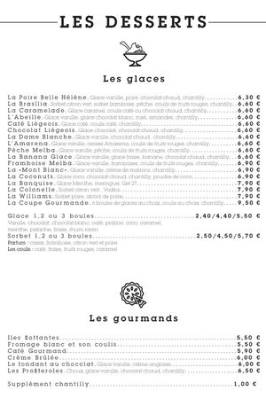 'Glace' means 'ice cream'.Chantilly means 'whipped cream'. at Le Palais Gourmand in Laon