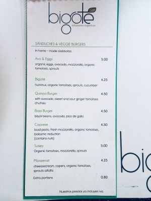 The menu  at Bigote - Cuenca in Quito