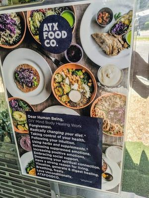 Menu at ATX Food Co in Austin
