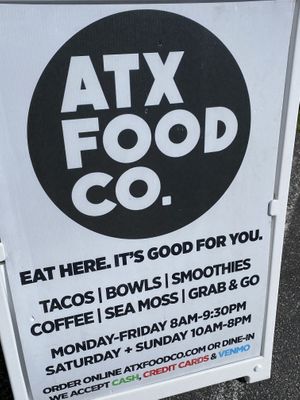 Sign at ATX Food Co in Austin