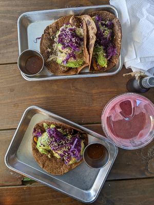 Breakfast tacos and a berry smoothie at ATX Food Co in Austin