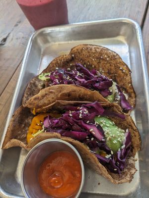 Mushroom taco and squash taco at ATX Food Co in Austin