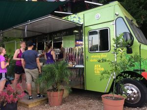 The truck parked next door to Square Rut Kava Bar at ATX Food Co in Austin
