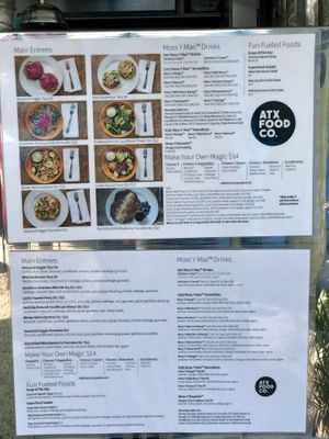 Menu at ATX Food Co in Austin