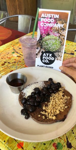 Yum 😋 Blueberry Pancake! at ATX Food Co in Austin
