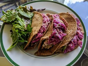 wild mushrooms (replated takeaway). at ATX Food Co in Austin