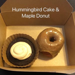 Hummingbird Cake & Maple Donut at Vida Eatery  in Bakersfield