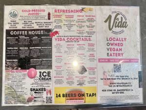 Menu  at Vida Eatery  in Bakersfield