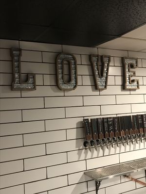 Love sign ( which stands for locally owned vegan eatery) at Vida Eatery  in Bakersfield