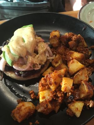 Purepas with soyrizo potatoes at Vida Eatery  in Bakersfield