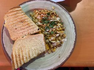Breakfast melt with roasted corn at Vida Eatery  in Bakersfield