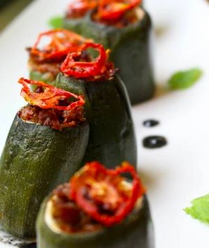 Courgettes hot volcanoes. at The Vegan - Pop Up in La Coruna