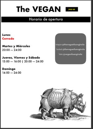 Opening Times at The Vegan - Pop Up in La Coruna