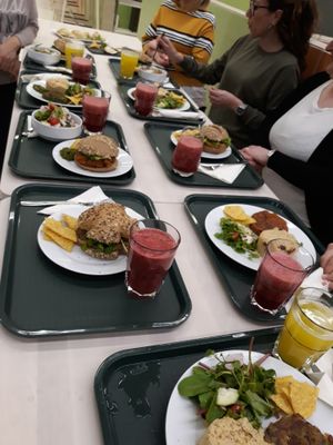 Vegan lunch with homemade/natural juices with medicinal qualities at Natura Bolhao in Porto