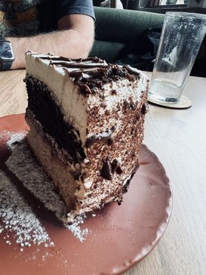 Pastel de vainilla y chocolate   at Zona Veggie in Toluca