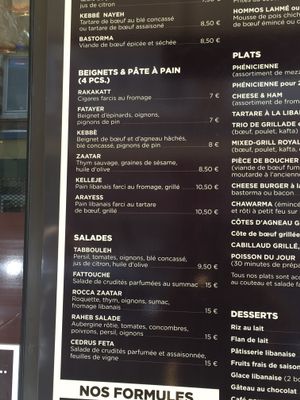 Salads and flavored breads  at Bistrot Beyrouth in Paris