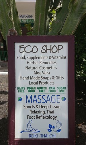 Shop's Board at Herbarium in Lanzarote