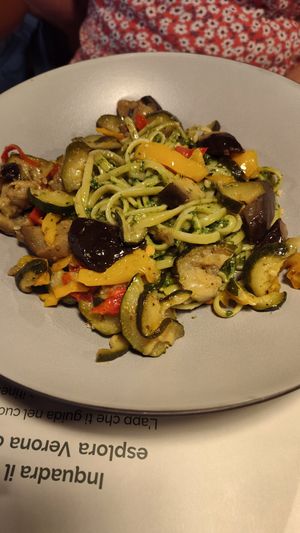 Pasta with a side of vegetables added. at Olivo in Verona
