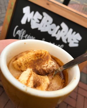 Swedish glacé topped with espresso  at Melbourne in Lichfield in Lichfield