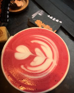 Beetroot latte at Melbourne in Lichfield in Lichfield