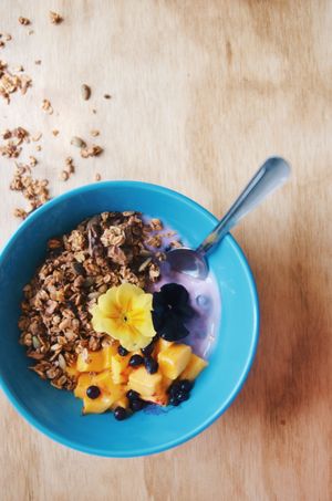 Coconut yogurt bowl  at The Salty Caramel Kitchen in Lake Country