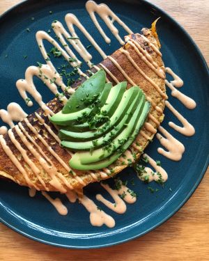 Chickpea omelettes  at The Salty Caramel Kitchen in Lake Country